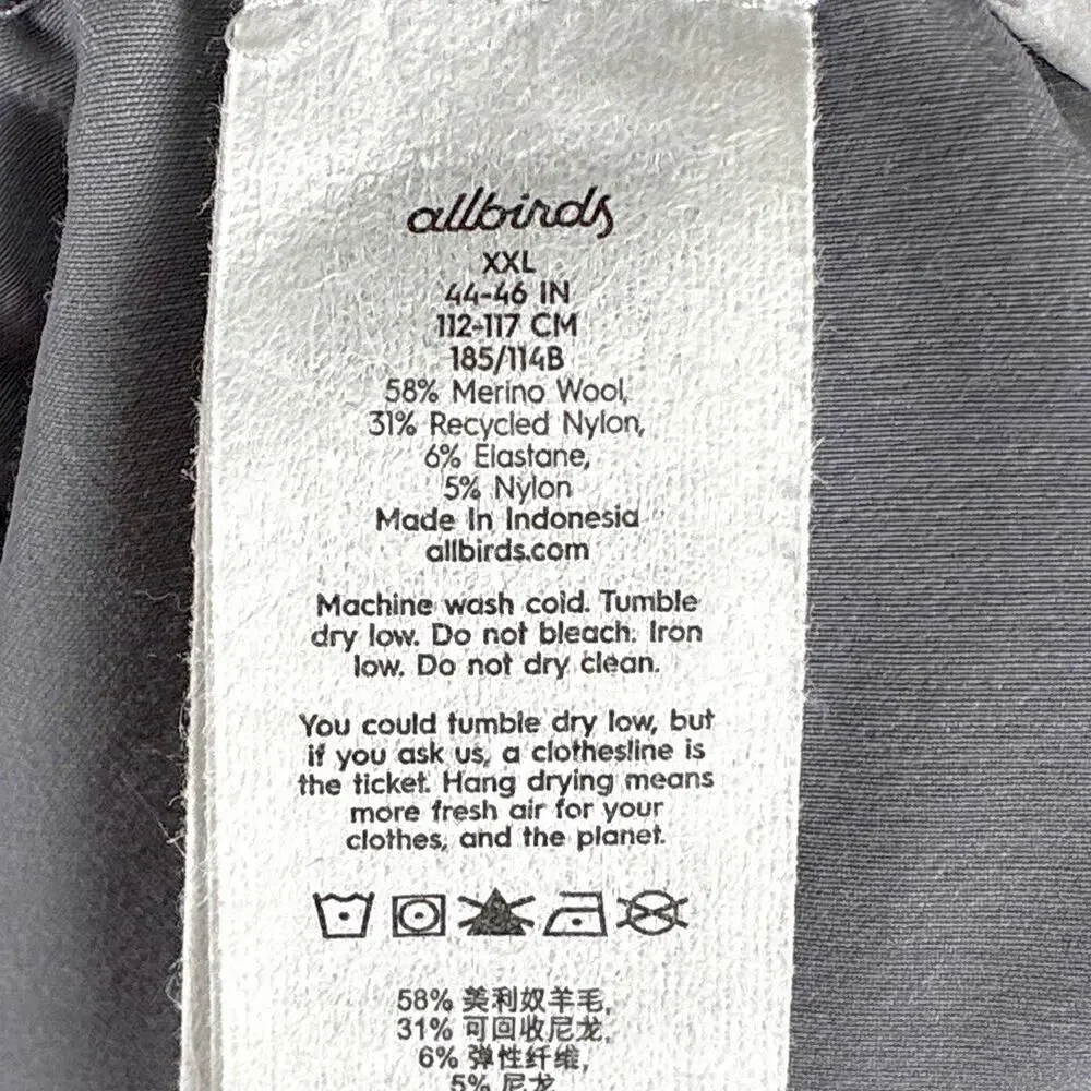Allbirds Shorts Mens XXL Gray Natural Run Merino Wool Blend Preppy Gym Workout